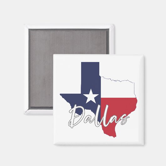 Dallas, Texas Flag Map Magnet (Vorderseite/Rückseite)