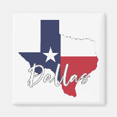 Dallas, Texas Flag Map Magnet (Vorne)