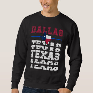 Dallas Texas Form Flag abgenutzt Vintage Grafik Sweatshirt