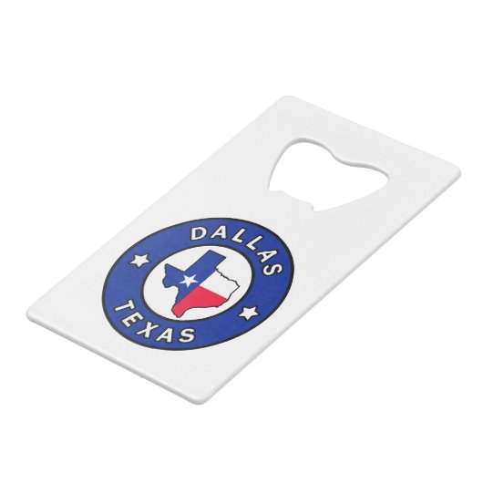 Dallas Texas Geldbeutel Flaschenöffner (Vorderseite Schrägansicht)