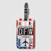 Dallas Texas Gepäck Tag Gepäckanhänger (Vorderseite Vertikal)