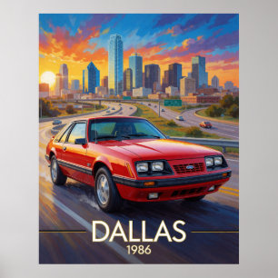 Dallas Texas Highways Leistung 1986 Poster