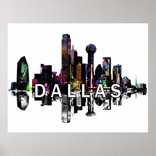 Dallas, Texas in Graffiti Poster (Vorne)
