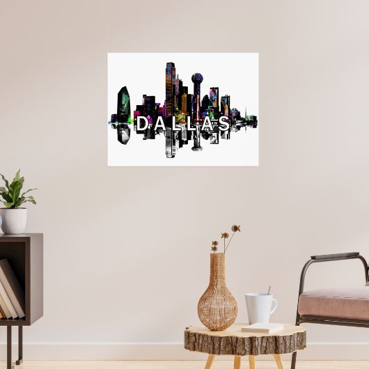 Dallas, Texas in Graffiti Poster (Wohnzimmer 3)