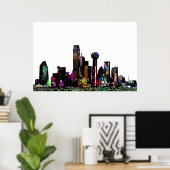 Dallas, Texas in Graffiti Poster (Heimbüro)