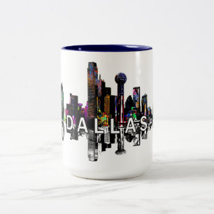Dallas, Texas in Graffiti Zweifarbige Tasse