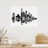 Dallas, Texas in Schwarz und Weiß Poster (Küche)