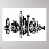 Dallas, Texas in Schwarz und Weiß Poster (Vorne)