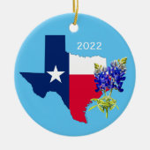 Dallas, Texas Kontur und Bluebonnets Ornament (Vorne)