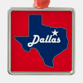 Dallas Texas Lone Star Staat Karte Texan Weihnacht Ornament Aus Metall