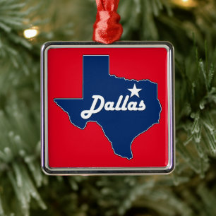 Dallas Texas Lone Star Staat Karte Texas Weihnacht Ornament Aus Metall