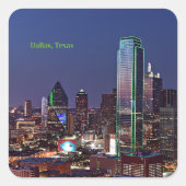 Dallas, Texas-Luftbild, Quadratischer Aufkleber (Vorderseite)