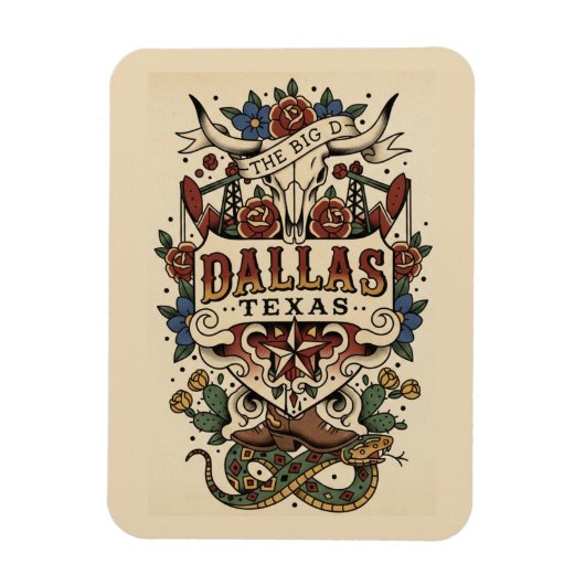 Dallas Texas Magnet (Vertikal)