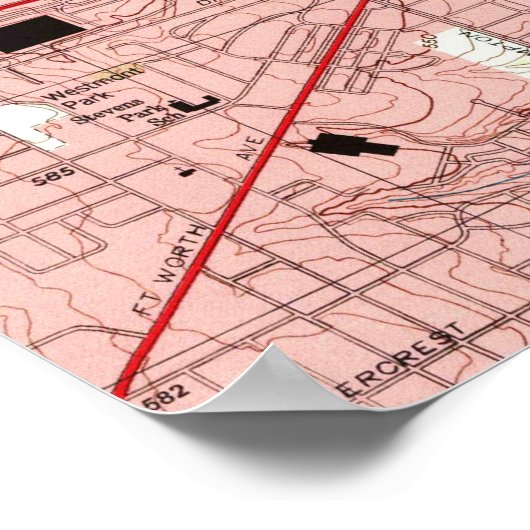 Dallas Texas Map (1995) Poster (Ecke)