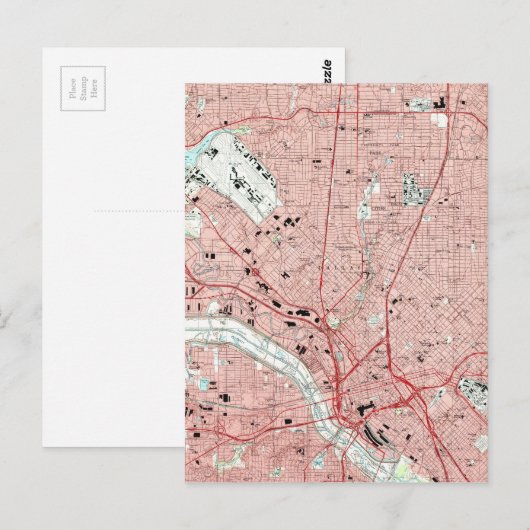 Dallas Texas Map (1995) Postkarte (Vorne/Hinten)