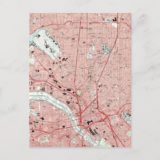 Dallas Texas Map (1995) Postkarte (Vorderseite)