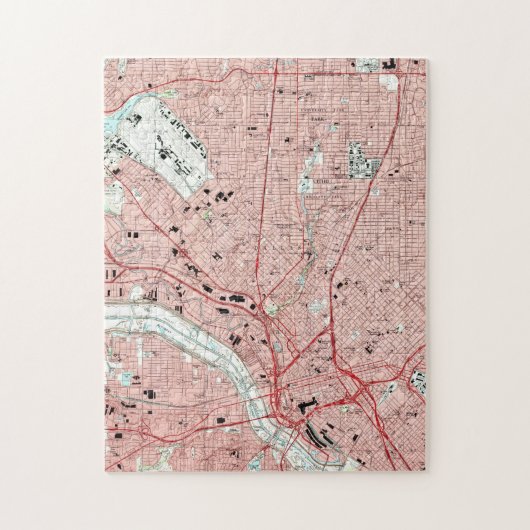 Dallas Texas Map (1995) Puzzle (Vertikal)