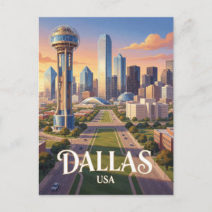 Dallas Texas Moderne Skyline Reise Postkarte