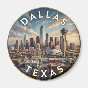 Dallas Texas moderne Skyline-Reiseszene Magnet