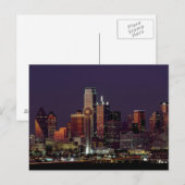 Dallas, Texas, Nachtskyline Postkarte (Vorne/Hinten)