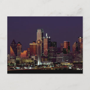 Dallas, Texas, Nachtskyline Postkarte