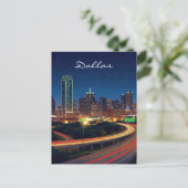 Dallas Texas Night Postcard Postkarte (Stehend Vorderseite)