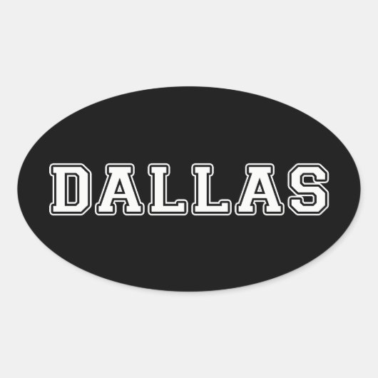 Dallas Texas Ovaler Aufkleber (Vorderseite)
