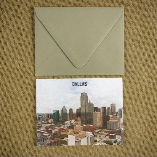 Dallas Texas Panorama VIew City Silhouette Postkarte