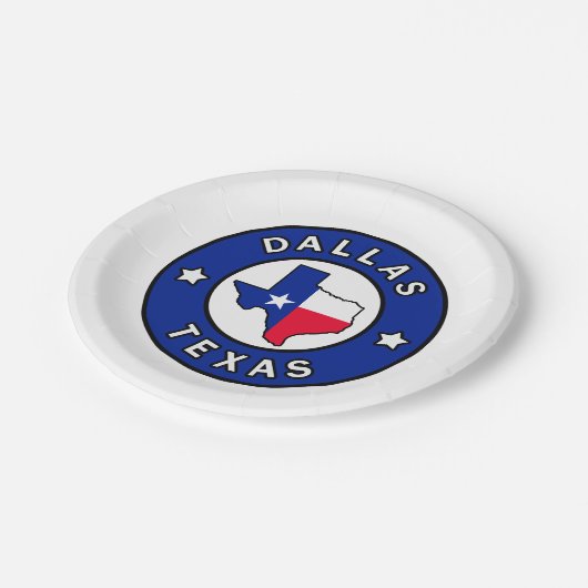 Dallas Texas Pappteller (Schrägansicht)
