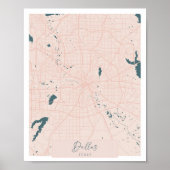 Dallas Texas Pink und Blue Niedlich Script Street Poster (Vorne)