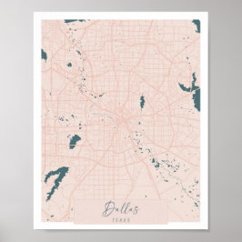 Dallas Texas Pink und Blue Niedlich Script Street  Poster
