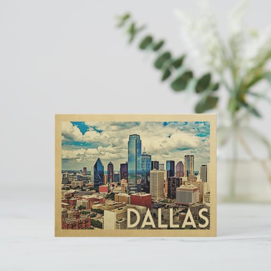 Dallas Texas Postcard Vintage Travel Postkarte (Stehend Vorderseite)