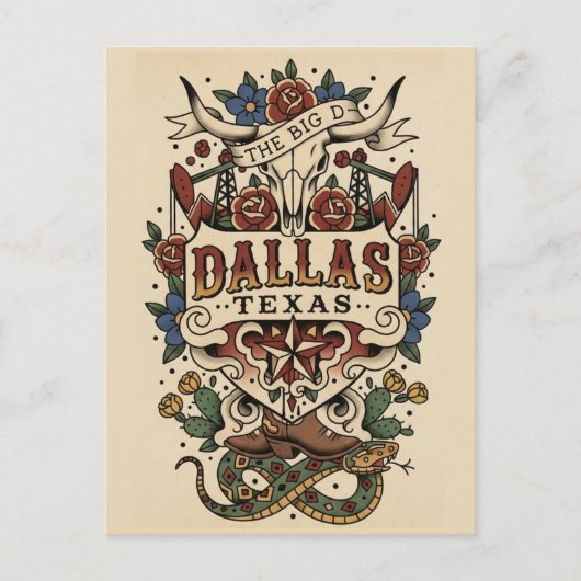 Dallas Texas Postkarte (Vorderseite)