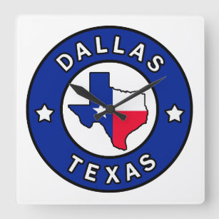 Dallas Texas Quadratische Wanduhr