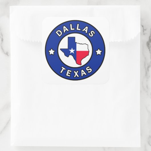 Dallas Texas Quadratischer Aufkleber (Tasche)