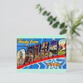 Dallas Texas Retro Grußkarte Postkarte (Stehend Vorderseite)