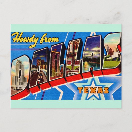 Dallas Texas Retro Grußkarte Postkarte (Vorderseite)