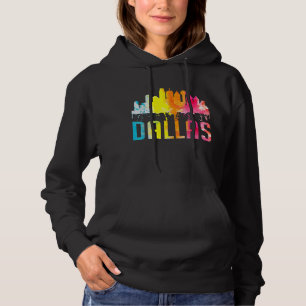Dallas Texas Retro Wasserfarbe Skyline Souvenir Hoodie