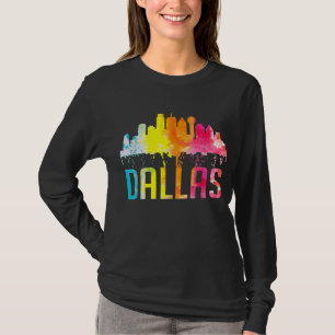 Dallas Texas Retro Wasserfarbe Skyline Souvenir T-Shirt