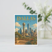 Dallas Texas Reunion Tower GeoSaga Postkarte (Stehend Vorderseite)
