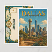 Dallas Texas Reunion Tower GeoSaga Postkarte (Vorne/Hinten)