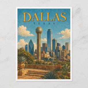Dallas Texas Reunion Tower GeoSaga Postkarte