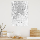 Dallas, Texas (schwarz auf weiß) Poster (Küche)