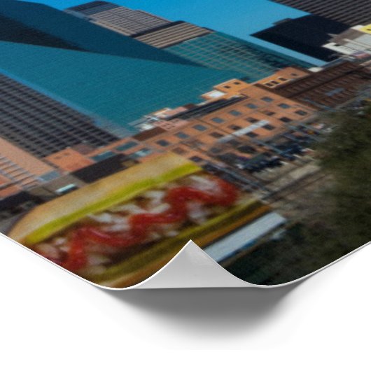 Dallas Texas skyline at sunset Poster (Ecke)