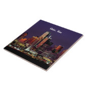 Dallas, Texas Skyline bei Dämmerung Fliese (Seite)