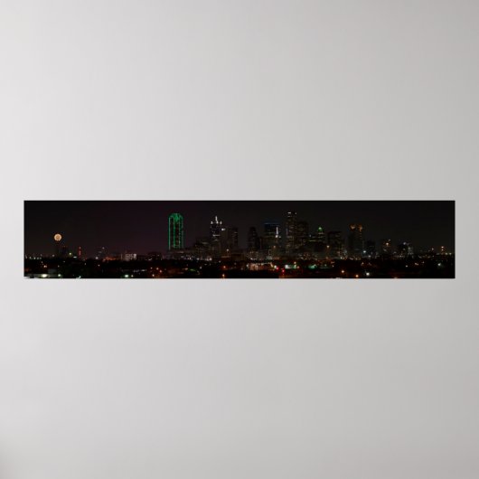 Dallas, Texas Skyline bei Nacht Poster (Vorne)