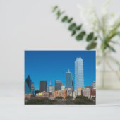 Dallas Texas Skyline bei Sonnenuntergang Postkarte (Stehend Vorderseite)