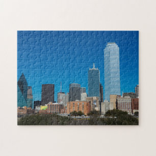 Dallas Texas Skyline bei Sonnenuntergang Puzzle