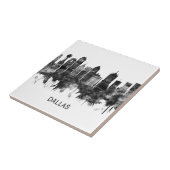 Dallas Texas Skyline BW Fliese (Seite)