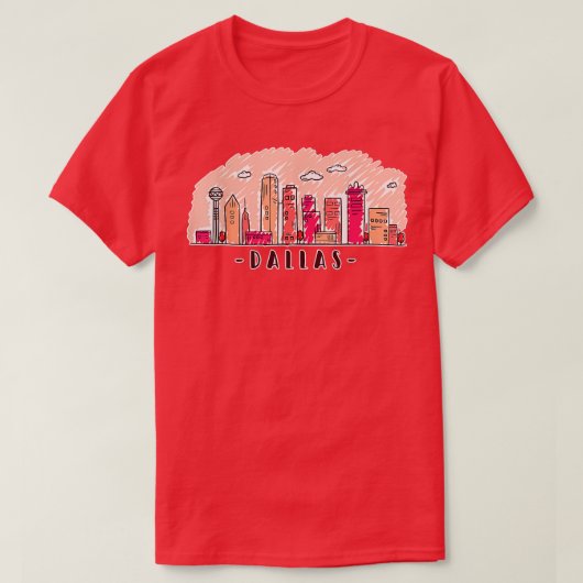 Dallas Texas Skyline DFW TX City 4 T-Shirt (Design vorne)